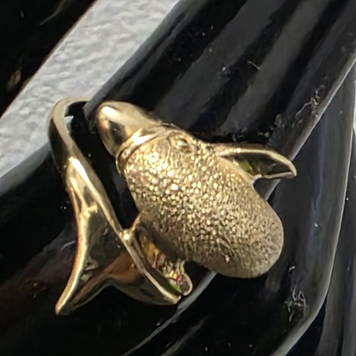 14K Gold Dolphin Ring / Estate