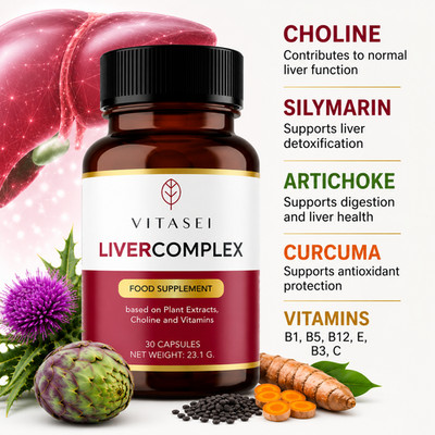 Vitasei Leberkomplex Vitamine Mariendistel Artishoke 30 Kapseln