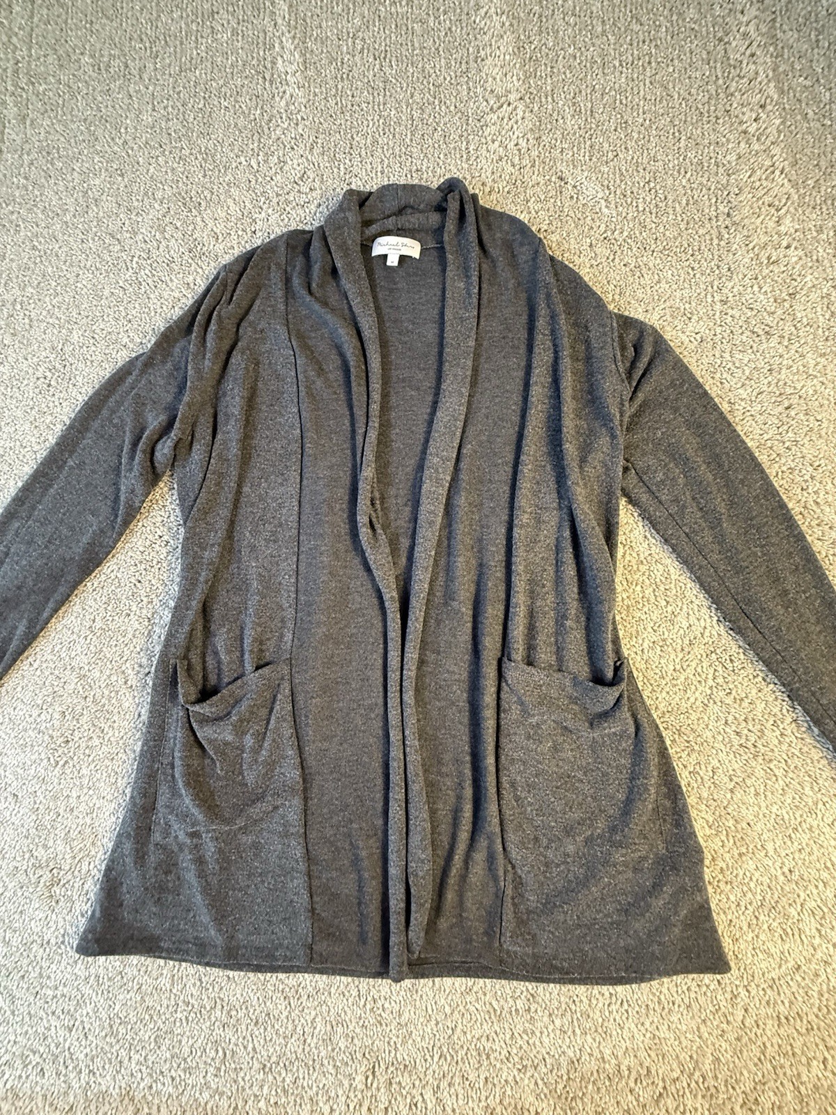 Michael Stars Gray Open Front Cardigan Size Medium