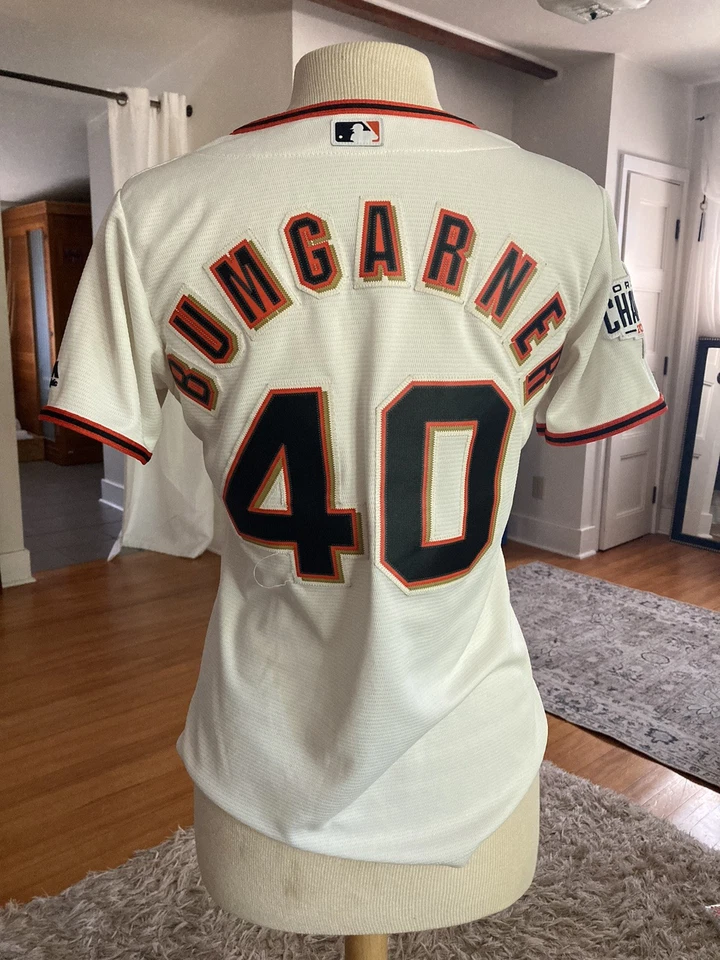 Retro Majestic Madison Bumgarner Stitched 2014 W.S. Champions Jersey sz Women M - Image 3 of 4