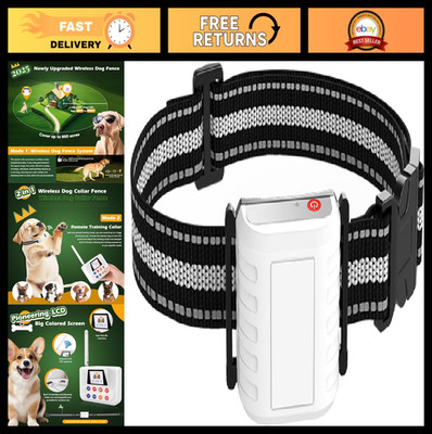 Wireless Dog Fence System - Electric Pet Containment & Training Collar, LCD Scre