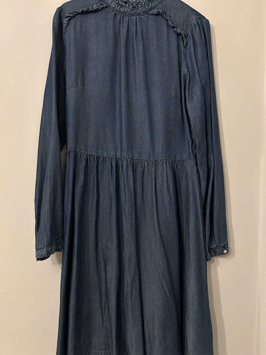 knee length dresses for ladies Cecily Denim Midi Dress-Light Vintage Denim