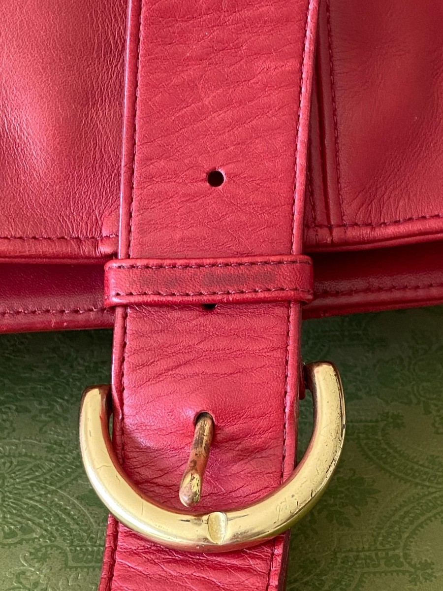バッグ USA OLD COACH 4155 Vintage red leather Vtg COACH #4155 Soho Leather Large Zip Tote/Shoulder Bag, 90s, USA