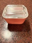 Vintage Pyrex 0501 Color RARE Pink Refrigerator Dish with 501-C Lid Chip