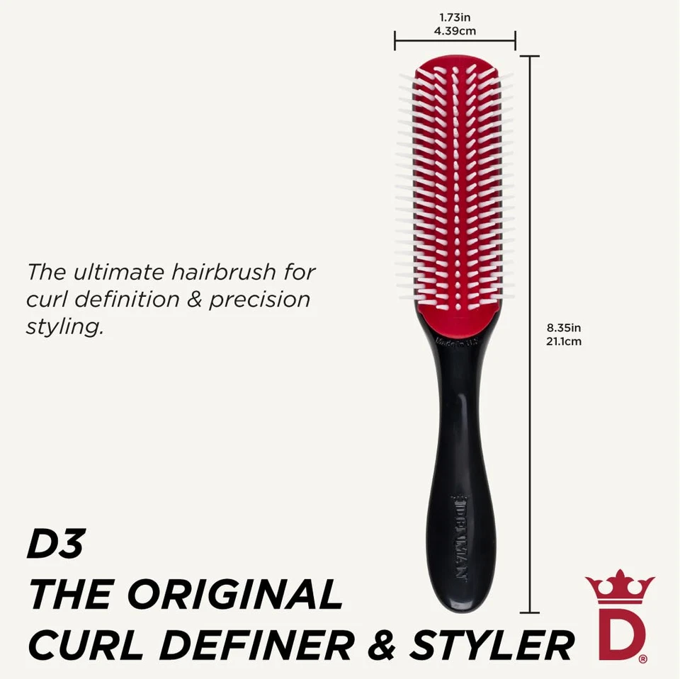 Denman D3 Original Curl Definer & Styler, Cepillo de Pelo Rizado para Mujeres y Hombres - 7 R Foto 2 de 4