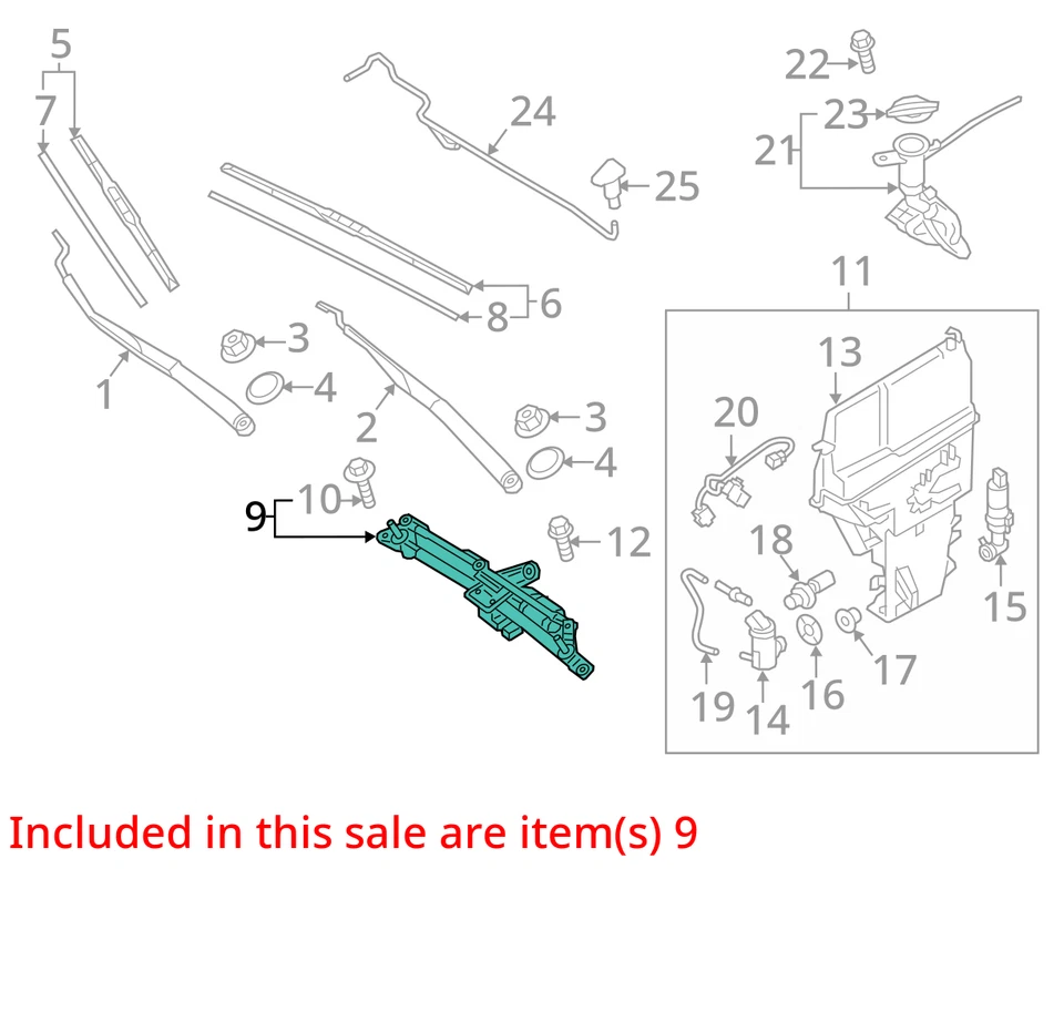 Hyundai Genesis 2015 motor limpiaparabrisas delantero fabricante de equipos originales 75 k millas - LKQ358673956 Foto 4 de 4