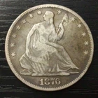 1876 Seated Liberty Silver Half Dollar, VG+/F. Low Bid! D11