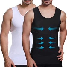Men Compression Body Shaper Slimming Vest ShapewearTummy Control Tank Tops Shirt