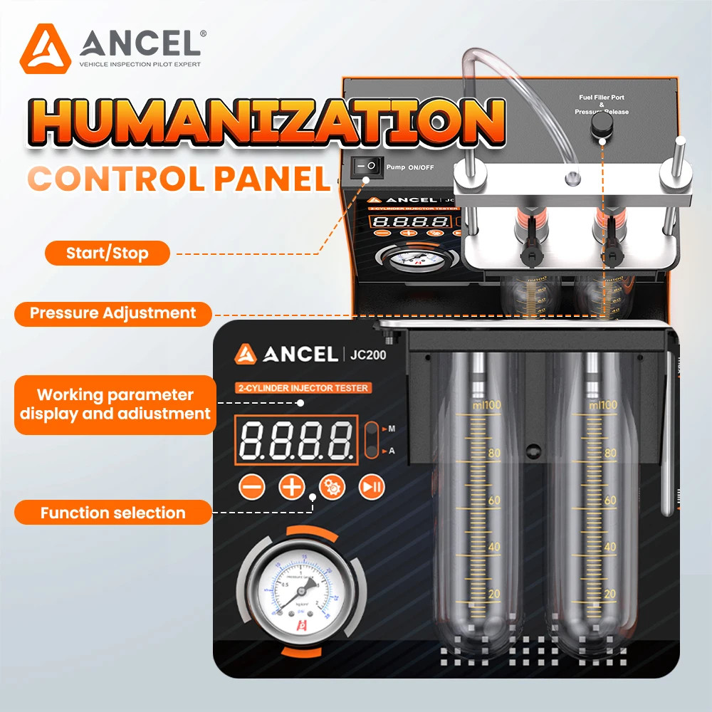 ANCEL JC200 JC400 JC600 Fuel Injector Tester Cleaner Ultrasonic Cleaning Machine
