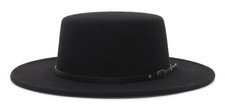 Women Men Classic Felt Fedora Hat Wide Brim Flat Top Jazz Panama Hat Casual P...