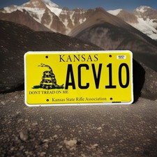 Kansas Don't Tread On Me License Plate &ldquo;ACV10&rdquo; expired DTOM KSRA