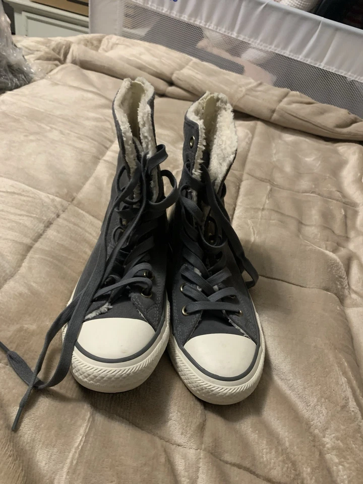 ZAPATOS CONVERSE ALL STAR CHUCK TAYLOR HI STORM CUERO GRIS VIENTO TALLA 7.5-Wmns 8.5 Foto 2 de 4