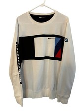BMW M Motorsport Crewneck Sweatshirt Small 2019 Lifestyle White French Terry