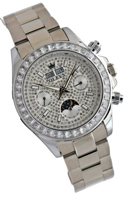 OLEVS Herren Automatikuhr 44mm Edelstahl Datum Kalender Silber Farben Neu