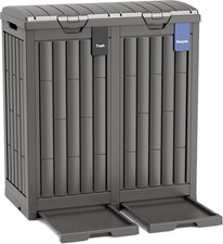 Outdoor Trash Can, 60 Gallon Garbage Can with Tiered Lid and Drip Tray, Waterpro