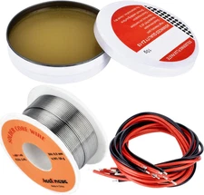 Solder Wire 60/40 with Rosin Paste Flux Kit 0.8mm 50g for Electrical Work