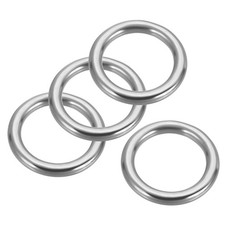 4Pcs 1" Metal Rings Marine Grade 316 Stainless Steel Seamless O-Ring 5x25mm