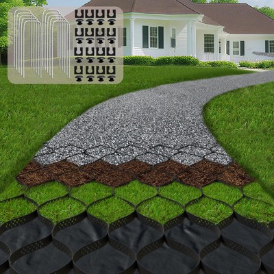 2'' Thick Gravel Ground Grid 6.5ft x 16.5ft - Geo Grid Driveway Stabilization ...
