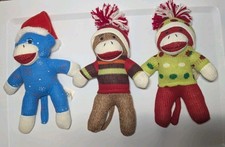Dan Dee Sock Monkeys Lot Of Three 8 Inch Monkeys