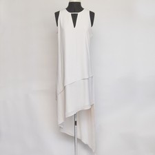 NWT White House Black Market Layered Hi-Lo Dress Ivory White Size 6 Mid-Maxi
