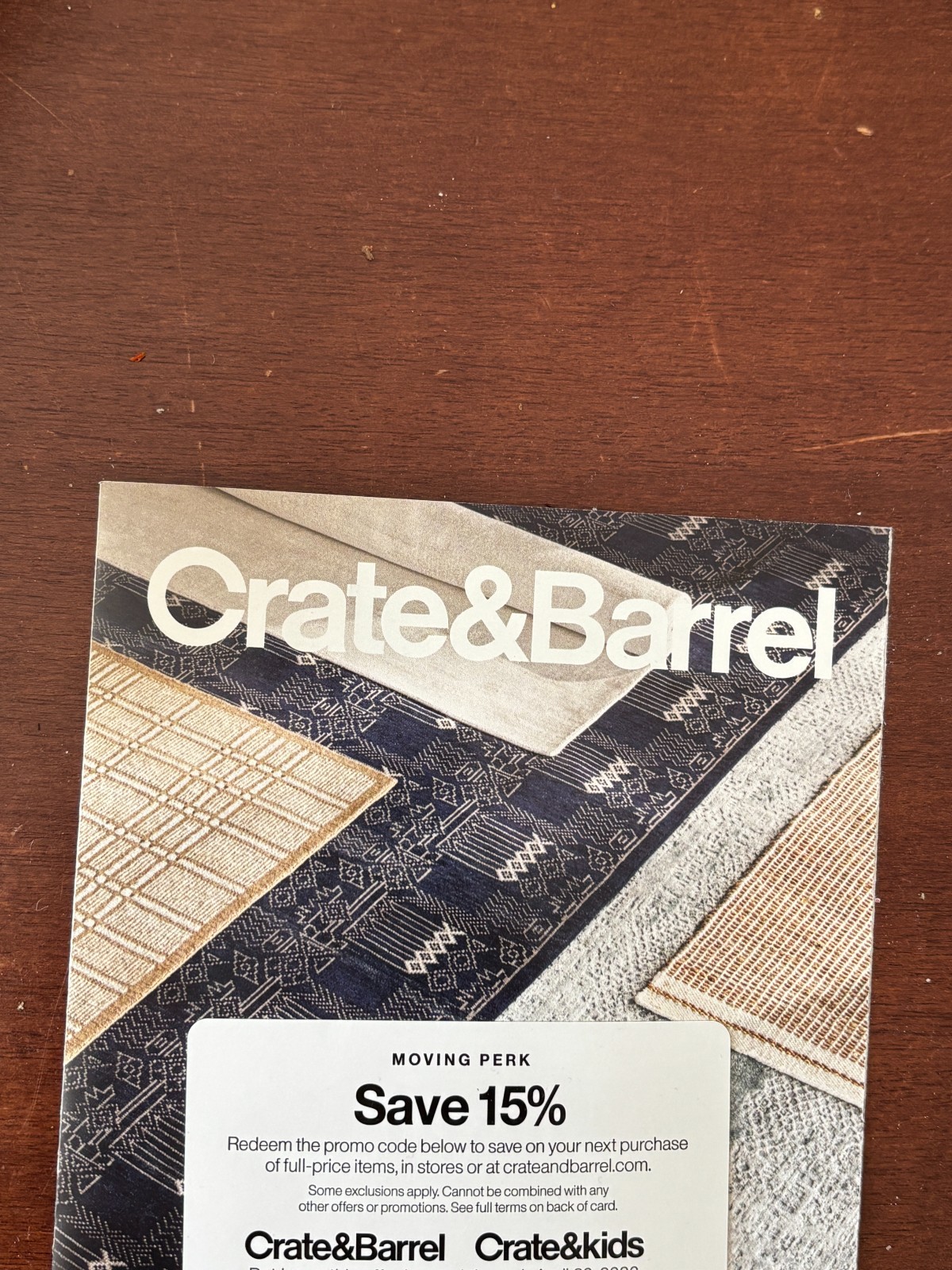 Crate & Barrel 15% Off Coupon In Store And Online Full Priced Items EXP 4/30/26