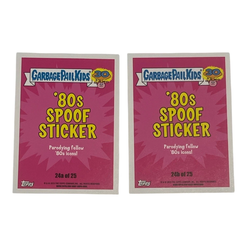 2015 Garbage Pail Kids 30th 80s Mad Mike Green Border & Testy Ty Red Border GPK - Image 4 of 4