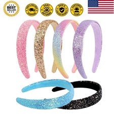 6Pcs Headbands for girls Women Glitter Rainbow Headband Women Girls Sparkly H...