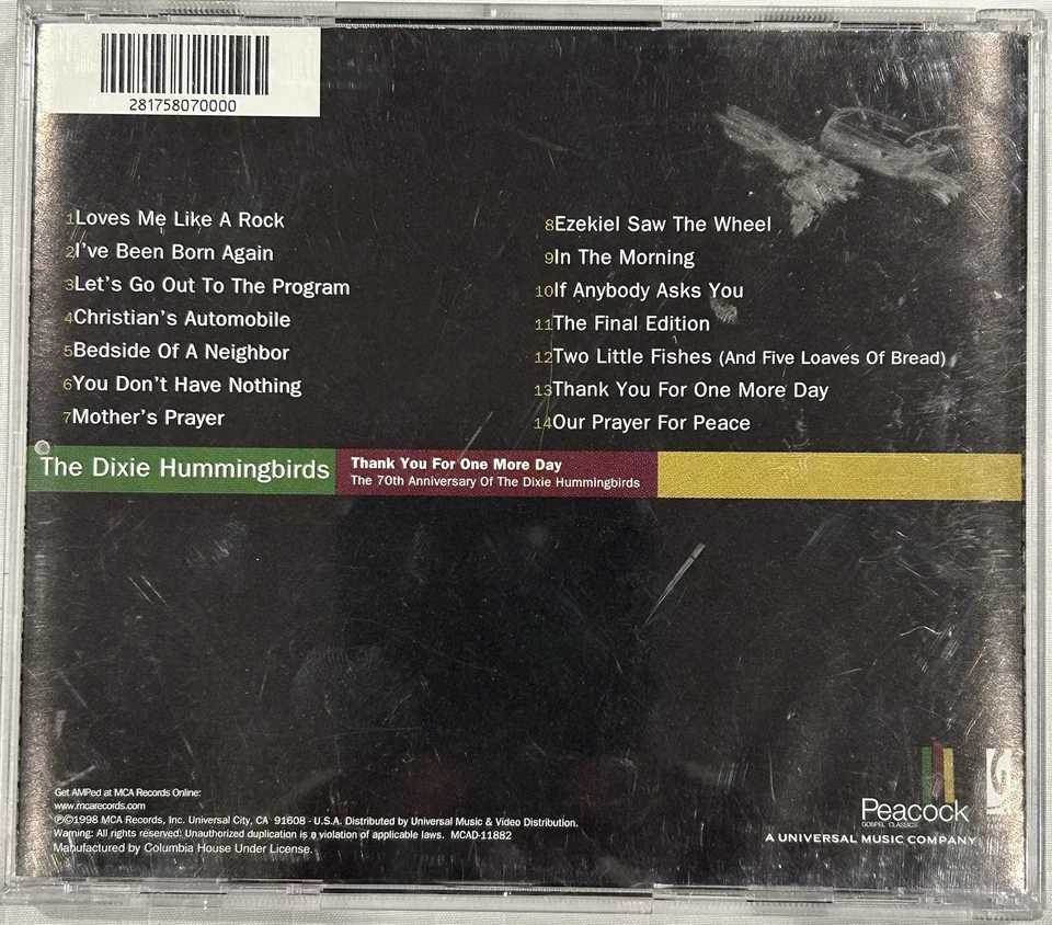 THE DIXIE HUMMINGBIRDS Thank You For One More Day - Image 2 of 2