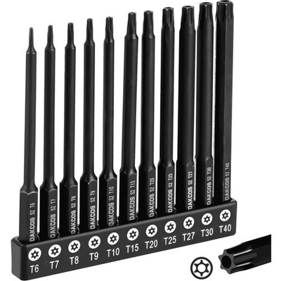 Torx Bit Set 11tlg T6 T7 T8 T9 T10 T15 T20 T25 T27 T30 T40 S2 Stahl