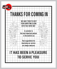 50Pcs Heavy Duty Disposable Auto Paper Floor Mats,Automotive Mat 16" W x 20" H