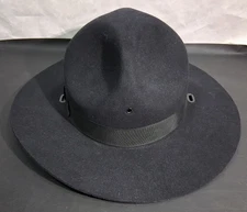 Black Campaign State Trooper Hat 3XXX Beaver Quality Made in USA Size 7 3/8"