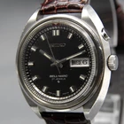 Vintage [EXC+5] SEIKO Bell-Matic 4006-7000 Alarm Black Dial 37mm AT Men's Watch