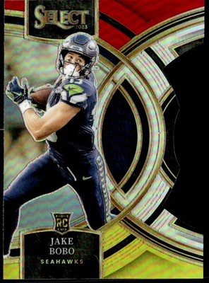 2023 Panini Select #149 Jake Bobo Red and Yellow Prizms Die Cuts Rookie E1