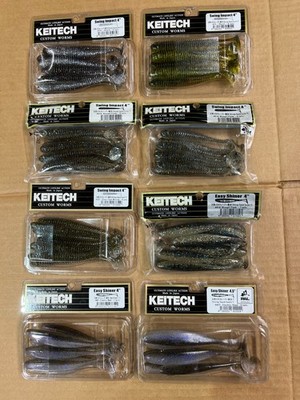 8- Packs of KEITECH 4'' Swing Impact & Easy Shiner Swimbait Made in Japan NEW