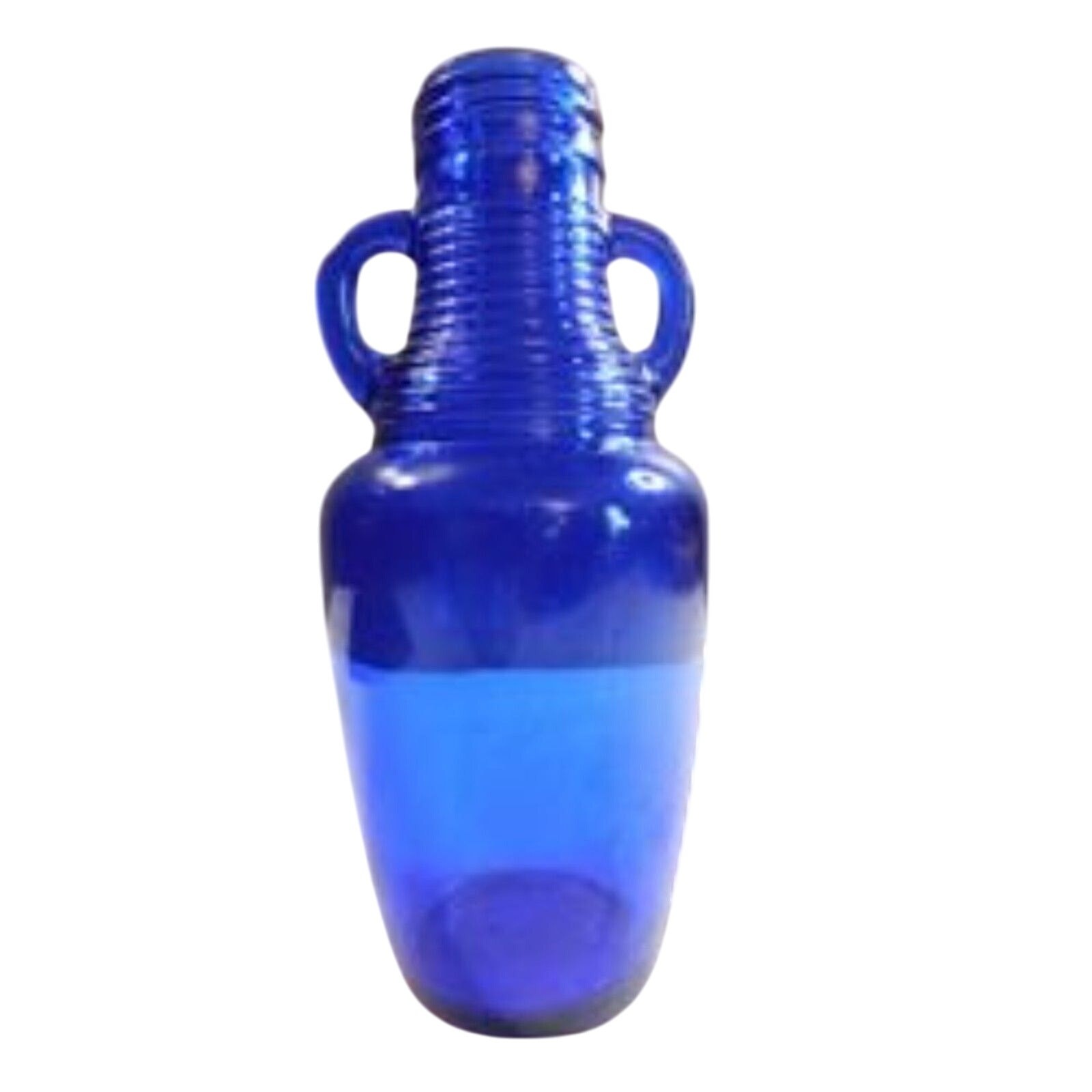 Vase Cobalt Blue Glass Bottle Dual Handles Bud  Craft Bottle