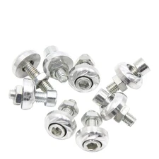 8pcs Aluminum Alloy License Plate Screw Bolt Silver Nuts for Car Motorcycle