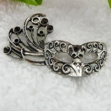 56 Pcs Tibet Silver Mask Charms Pendants 53x30MM B201 For Jewelry Making