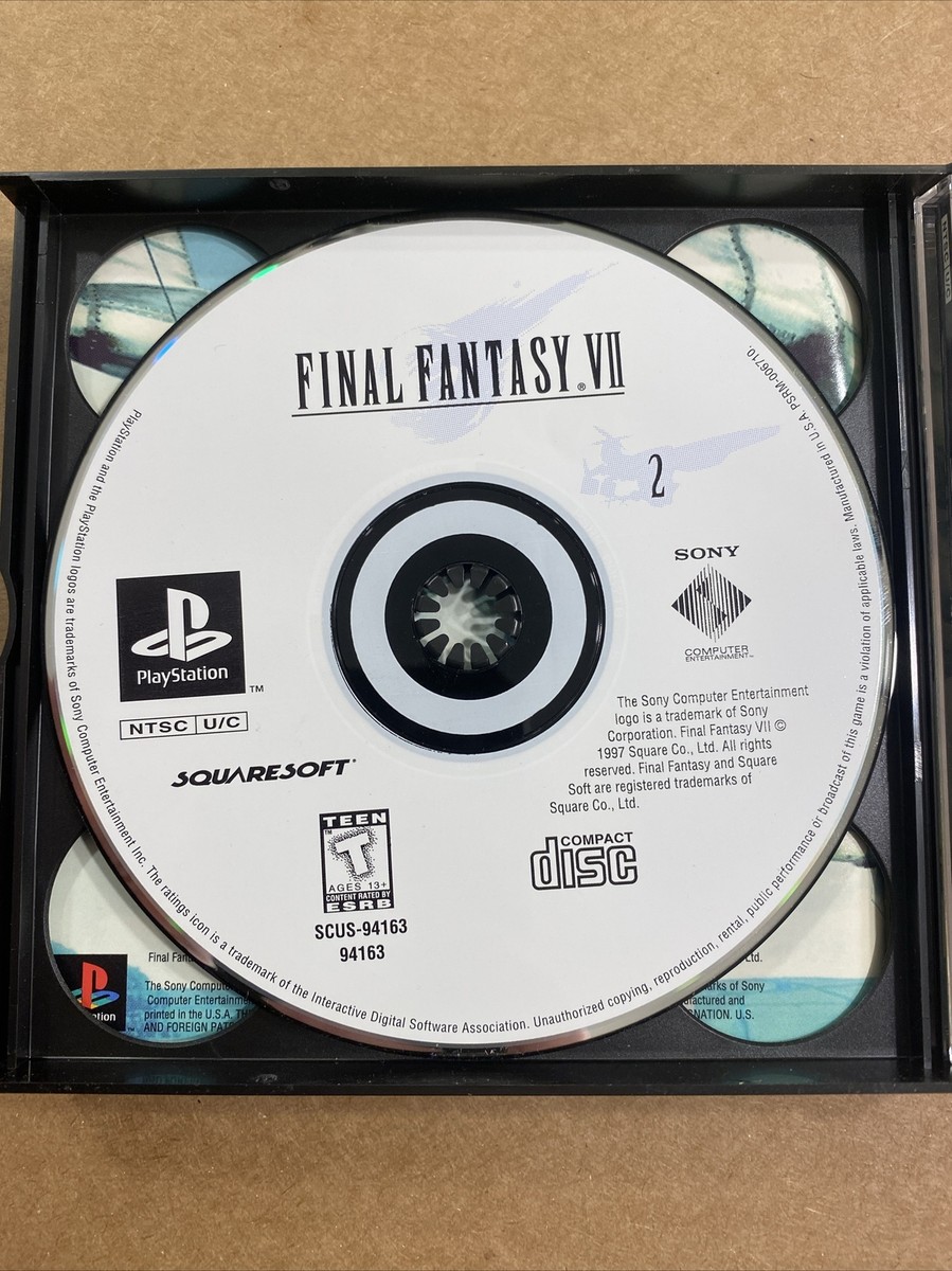 Final Fantasy VII 7 (Sony PlayStation 1 1997) PS1 PSOne 2 3 Black