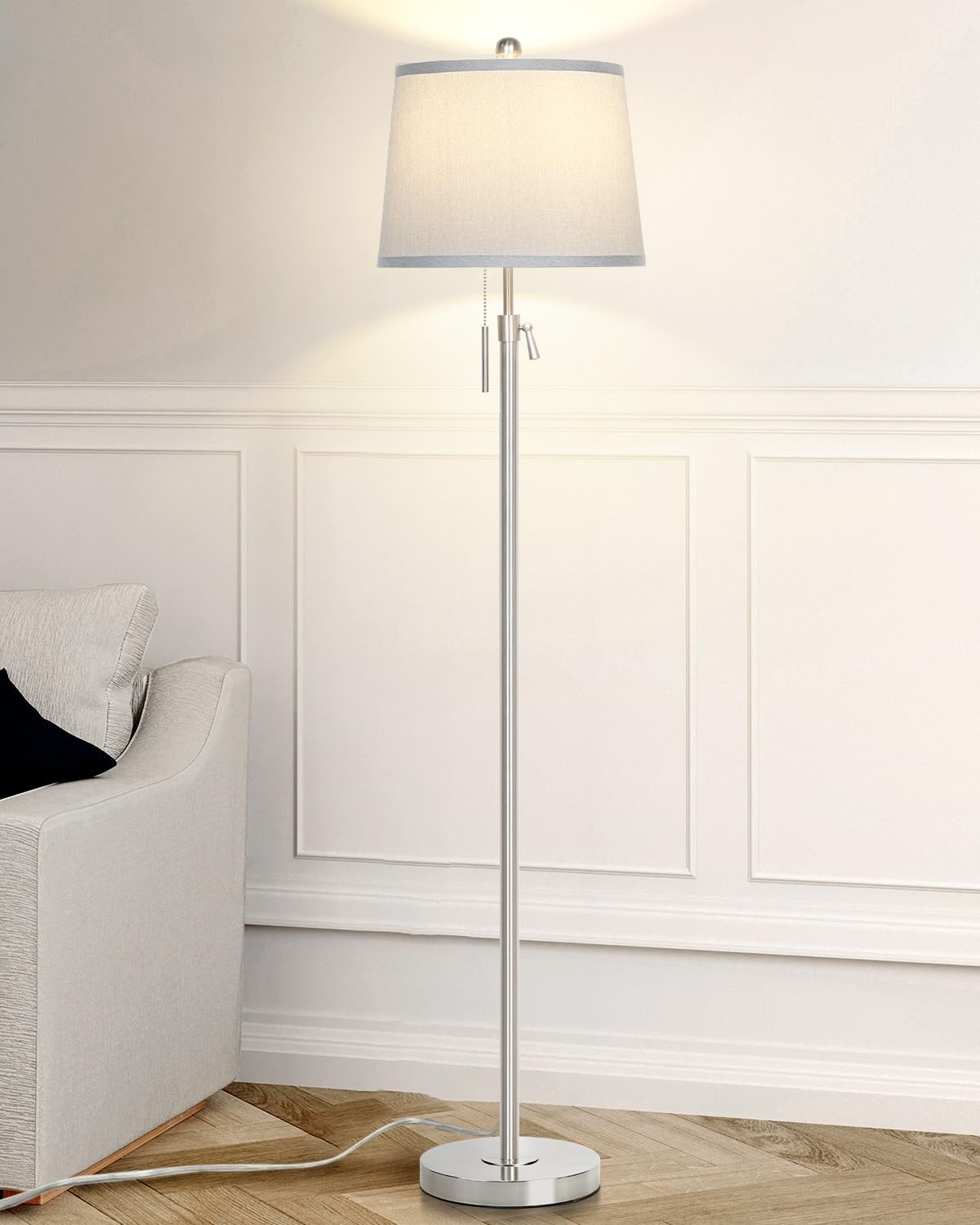 Adjustable Dimmable Modern Floor Lamp for Living Room with Height Control-image