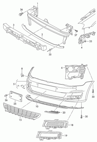 NEW GENUINE VOLKSWAGEN GOLF MK7 13-16 FRONT BUMPER N/S LEFT BRACKET 5G0807049A - Picture 3 of 3