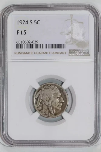 1924-S BUFFALO NICKEL NGC F15