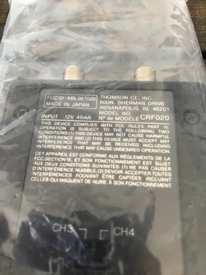 RCA CRF020 RF Modulator For CPR150 Small Wonder Camcorder Coax Converter Adapter - Image 2 of 4