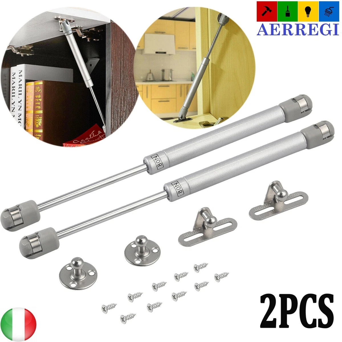 Braccetto Ferramenta Livenza Pistone Gas Ante Wasistas KRABY Con Attacchi - Foto 8