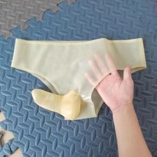 Transparent Latex Rubber Men's Shorts with Penile sheath Underwear Fetish BDSM