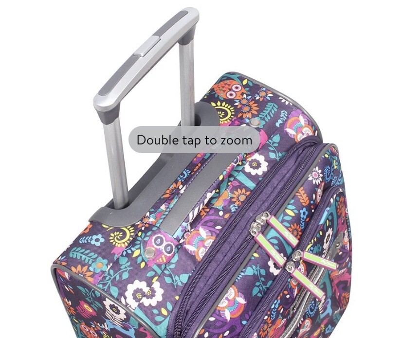 Lily Bloom Expandable Carry On Luggage w/ Spinner Wheels, Wild Woods