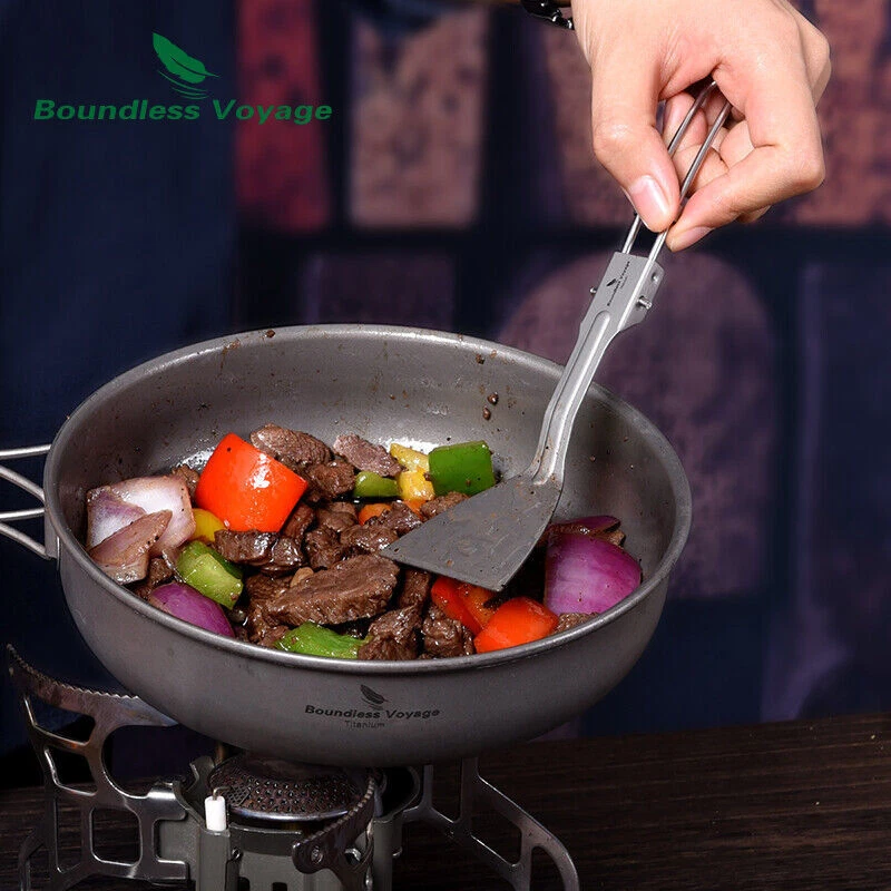 Hot Titanium Folding Spatula Camping Frying Shovel Small Kitchen Cookware - Image 3 of 4