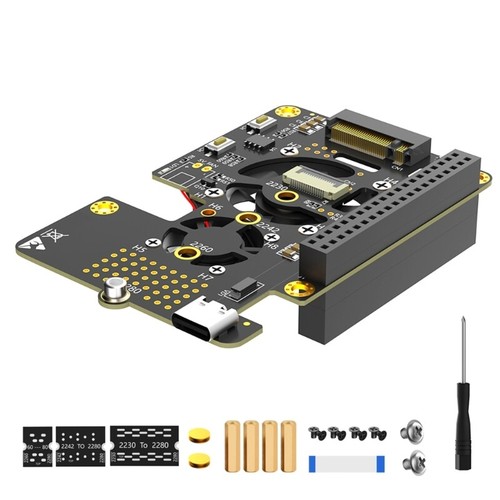 3 in 1 Combo M.2 NVMe SSDs to PCIe Adapters with Coolers Fan for 5