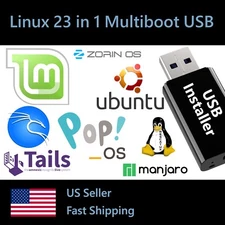 Linux 23 in 1 Bootable Windows Alternative Collection Live Distro Mint Ubuntu OS
