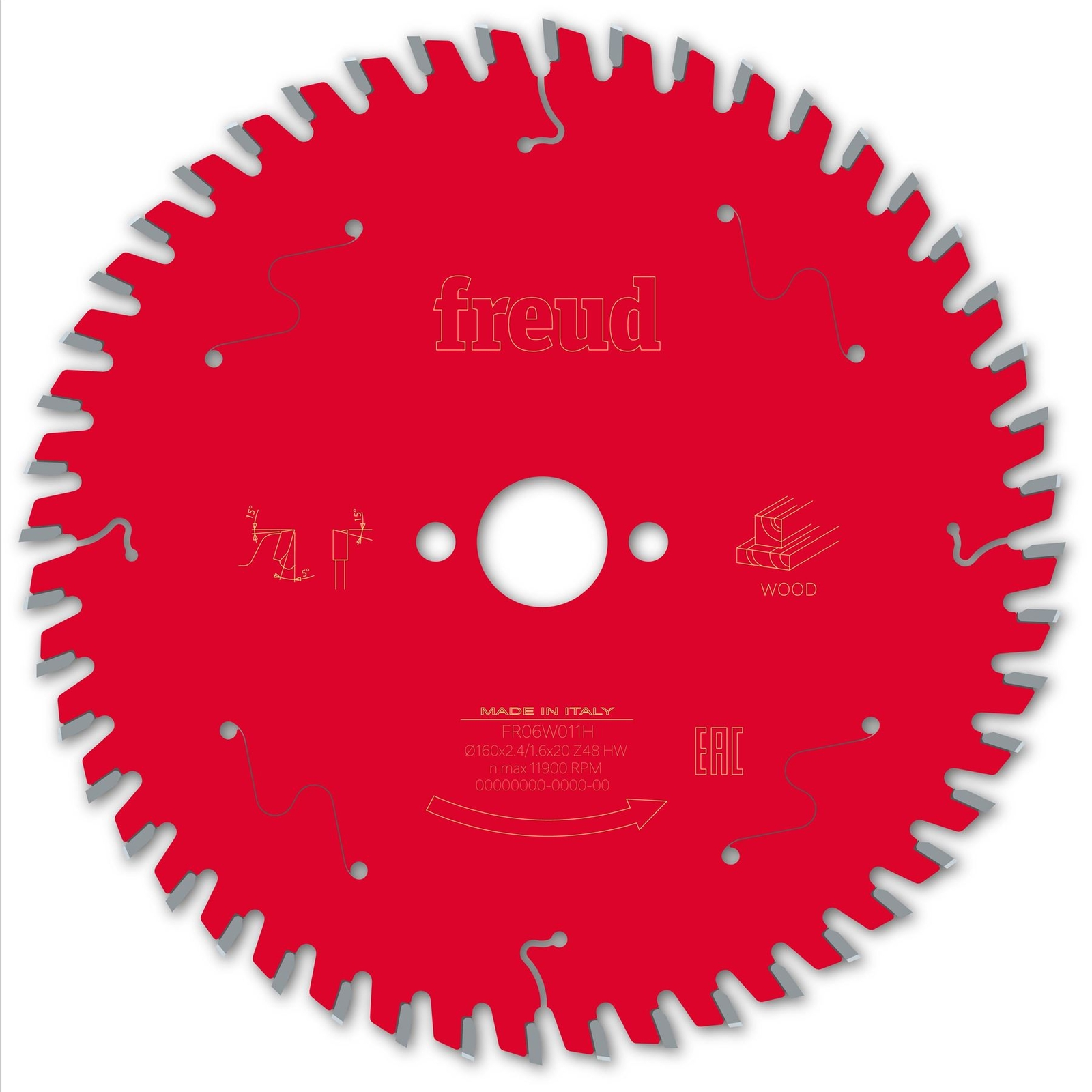 Freud F03FS09683 Wood Circular Saw Blade 160mm x 20mm x 2.4mm x 48T