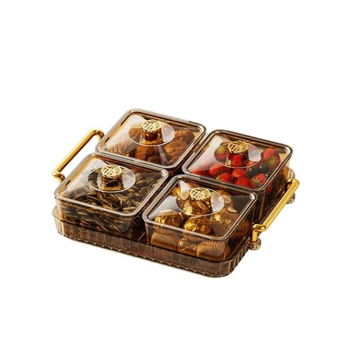 Translucent Dessert Serving Platter Modern Dried Fruit Plate Living Room - Picture 20 of 24